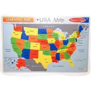 Melissa & Doug Colorful USA Map Learning Mat: BUNDLE OF 5
